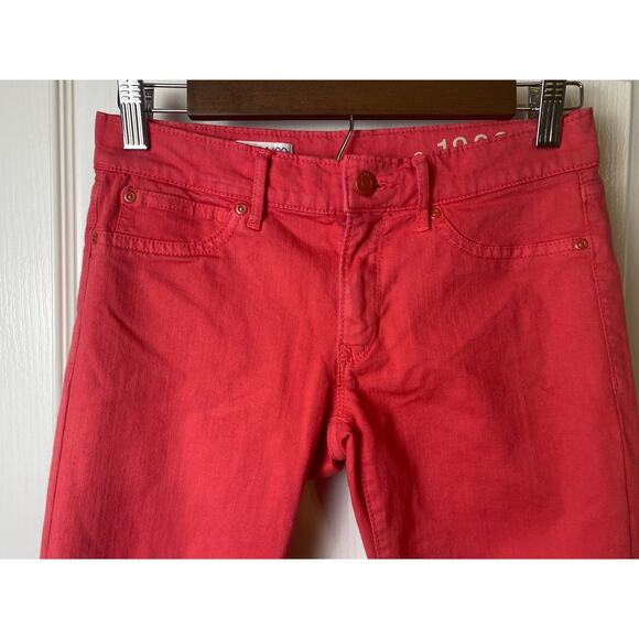 Gap 1969 Women's Red Peach Straight Cropped Legging Jeans Size 24/00 - Picture 7 of 12